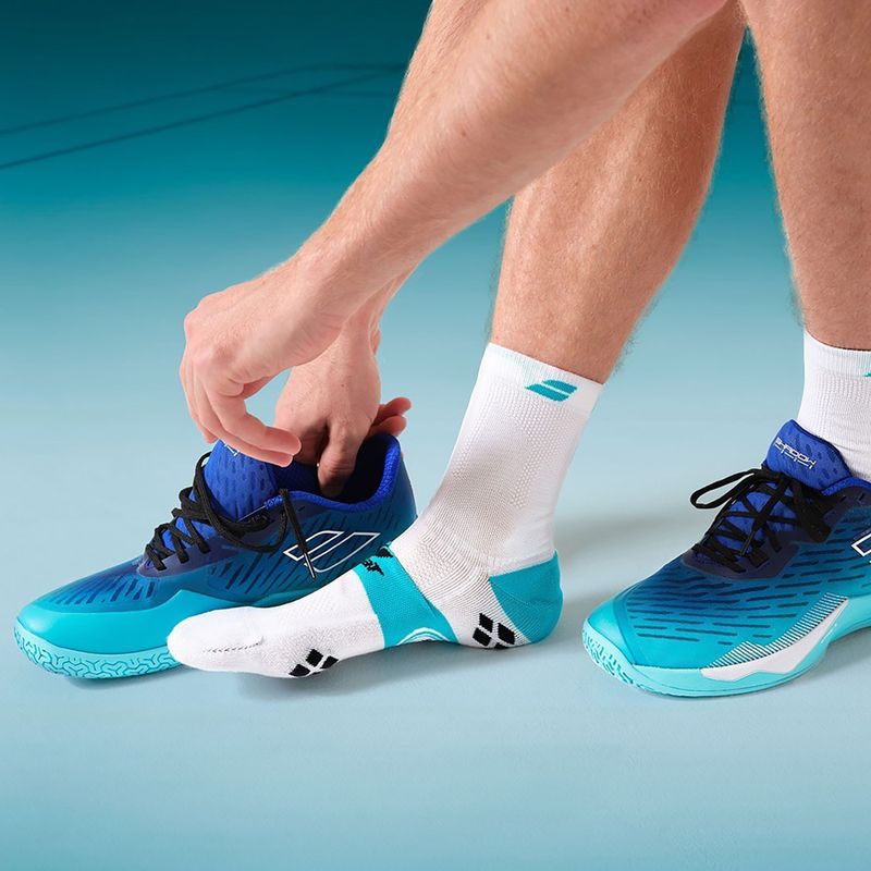 Pánské ponožky Babolat Badminton Pro Crew white/ceramic blue 3