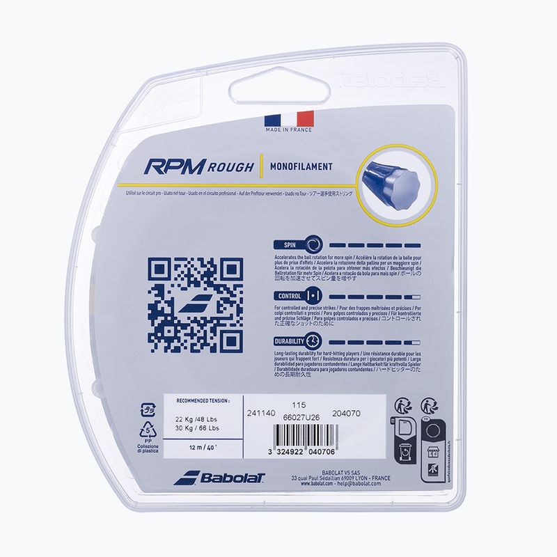 Tenisové struny Babolat 12 m Rpm Rough grey 2