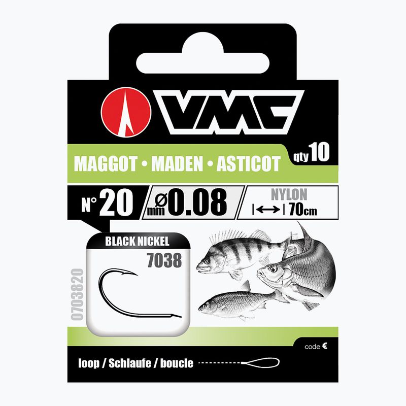 VMC Maggot methode návazce bez háčku + vlasec 10 ks černý nikl 703810