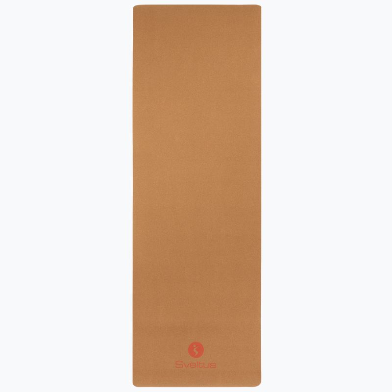 Podložka na cvičení Sveltus Cork Yoga natural/ lila