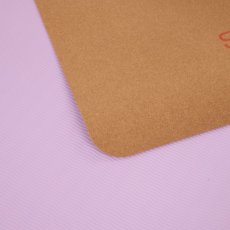 Podložka na cvičení Sveltus Cork Yoga natural/ lila 5