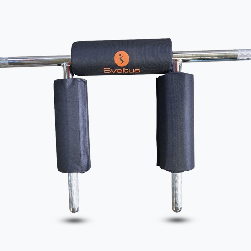 Olympijská osa na dřepy + 2 svorky Sveltus Safety Squat Bar chrome/black 2