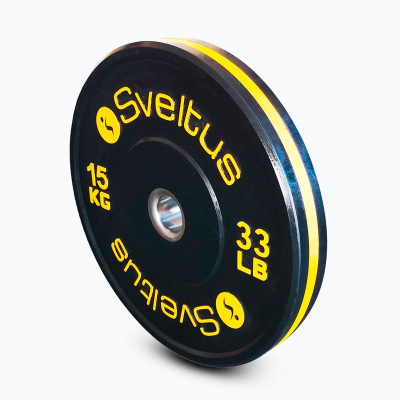 Olympijské bumperové závaží Sveltus Training Olympic Disc 15 kg black 2