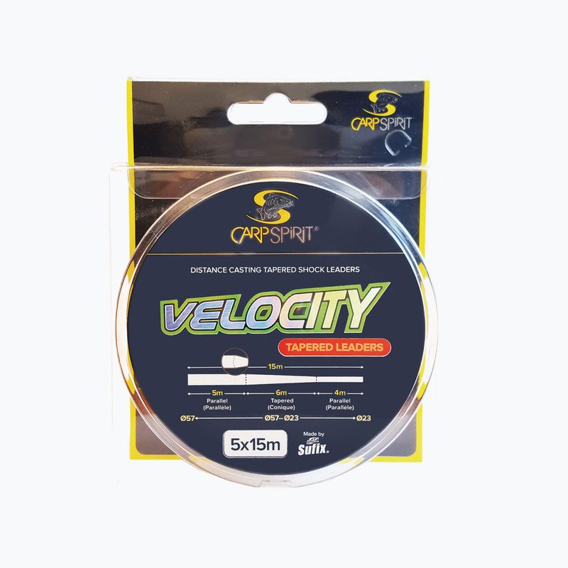 Carp Spirit Velocity Tarped Leader 5X15M transparentní ACS470079