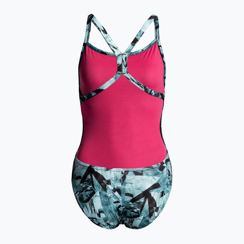 Dámské jednodílné plavky arena Glitch One Piece modrý 000441/509 2