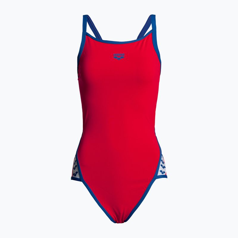 Dámské jednodílné plavky arena Team Stripe Super Fly Back One Piece červeno-modrý 001195/477
