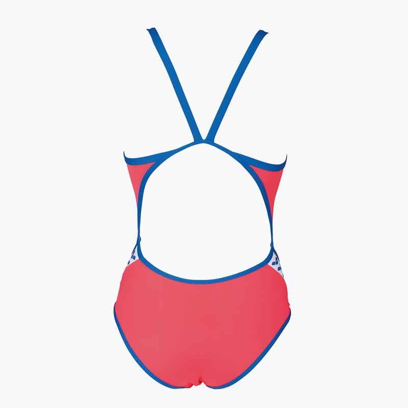 Dámské jednodílné plavky arena Team Stripe Super Fly Back One Piece červeno-modrý 001195/477 6