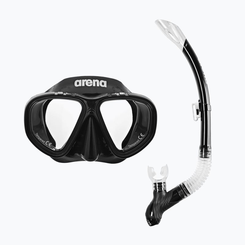 Dětská šnorchlovací sada Arena Premium Snorkeling Set Jr black/clear/black