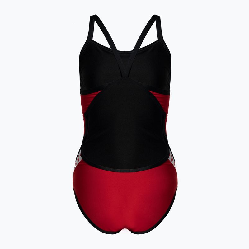 Dámské jednodílné plavky arena Team Stripe Super Fly Back One Piece červeno-černy 001195/415 2