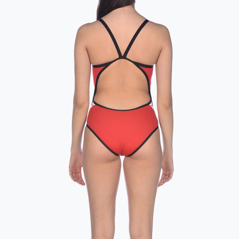 Dámské jednodílné plavky arena Team Stripe Super Fly Back One Piece červeno-černy 001195/415 6