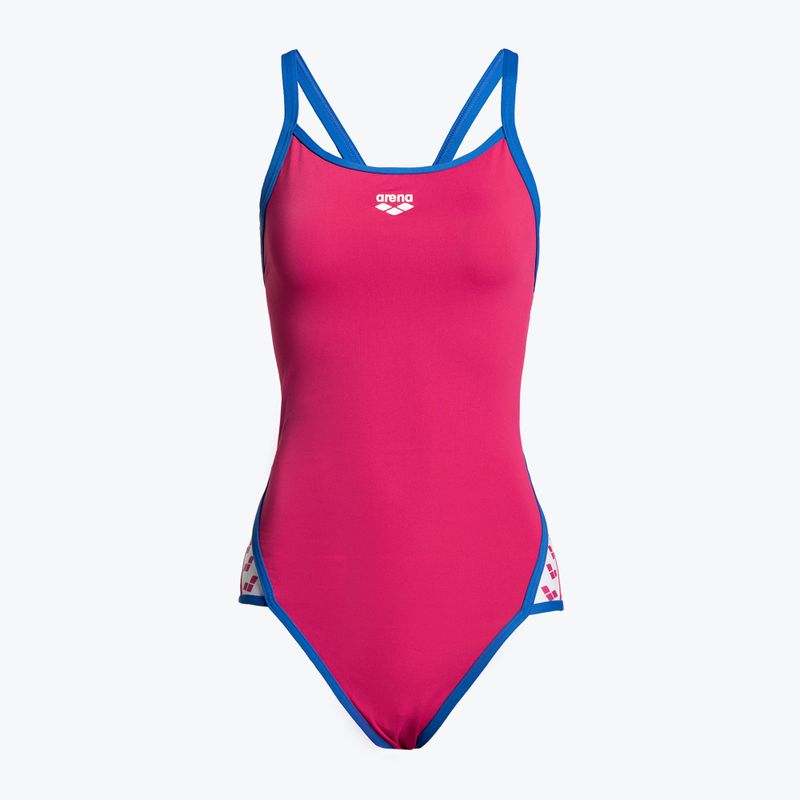 Dámské jednodílné plavky arena Team Stripe Super Fly Back One Piece růžový 001195/970