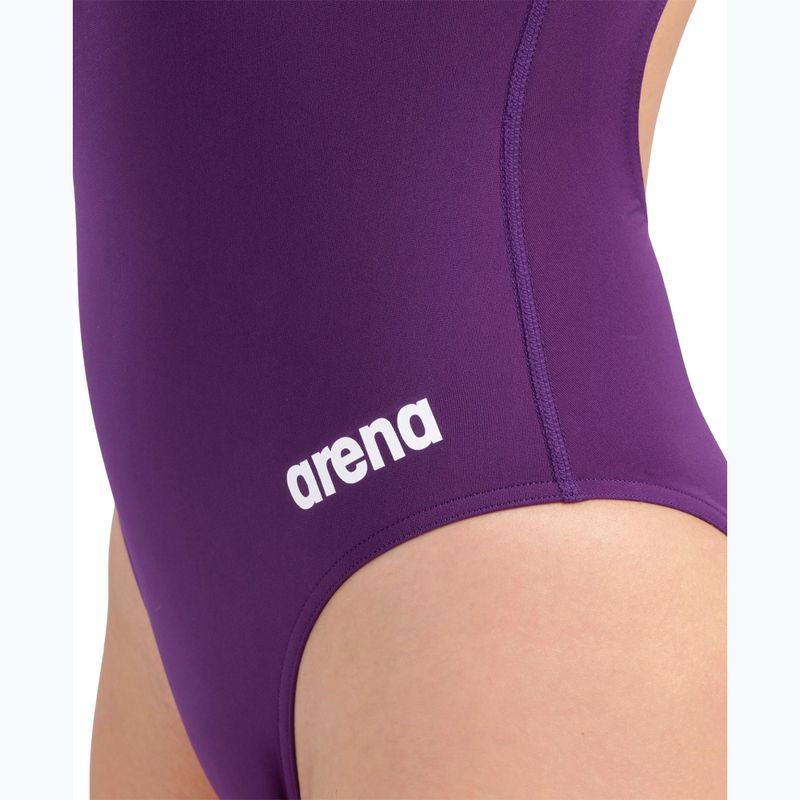 Dámské jednodílné plavky Arena Team Light Drop Solid plum/white 9