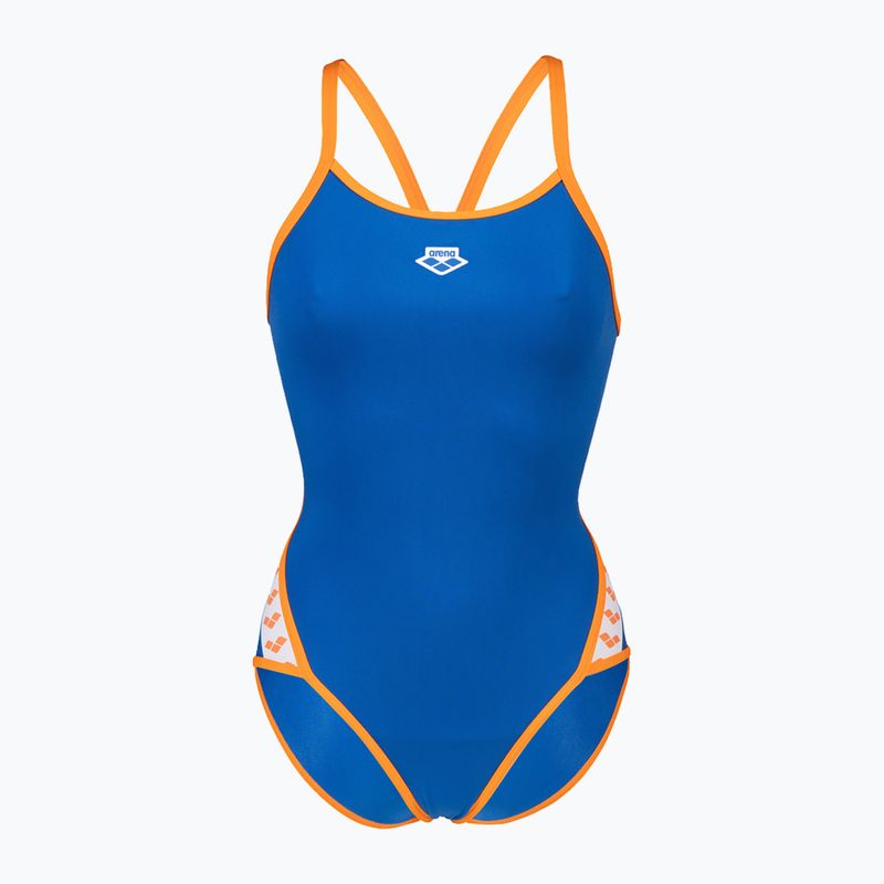 Dámské jednodílné plavky arena Icons Super Fly Back Solid blue/orange 005036/751