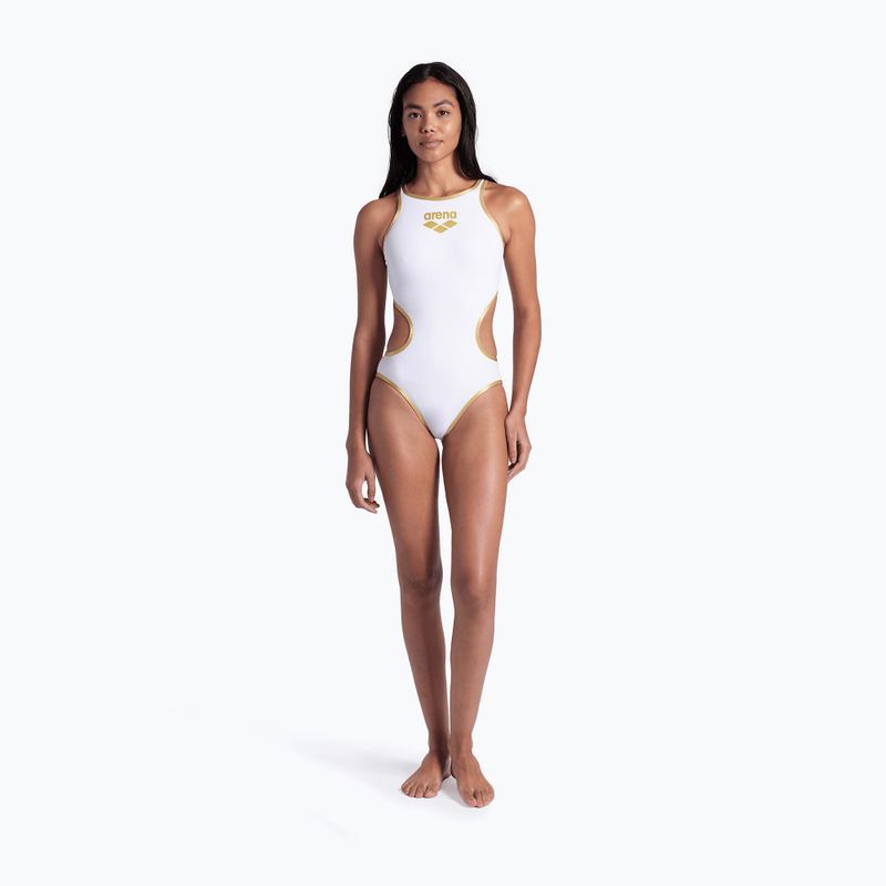 Dámské jednodílné plavky Arena One Biglogo One Piece white/gold 7