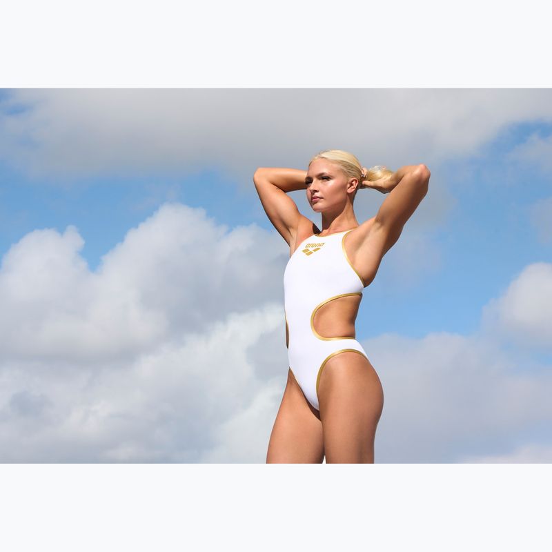 Dámské jednodílné plavky Arena One Biglogo One Piece white/gold 11