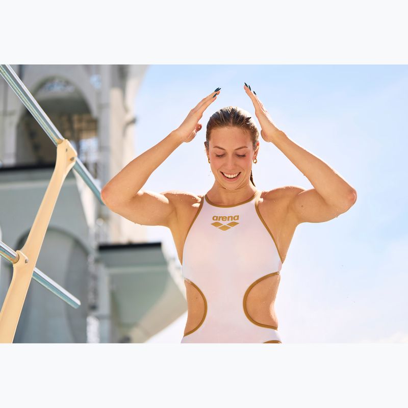Dámské jednodílné plavky Arena One Biglogo One Piece white/gold 12