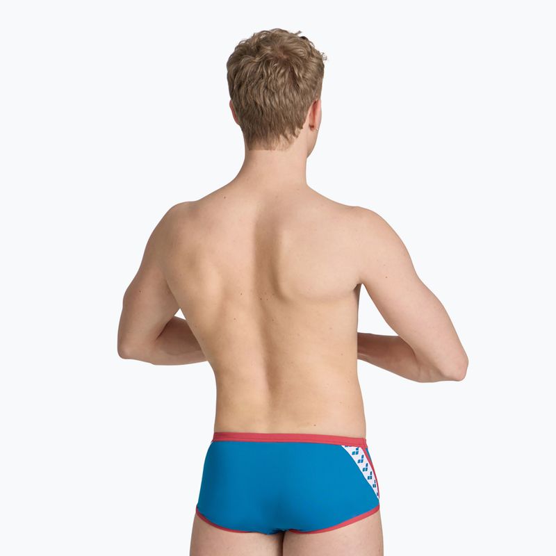 Pánské plavecké boxerky arena Icons Swim Low Waist Short Solid blue cosmo/astro red 5