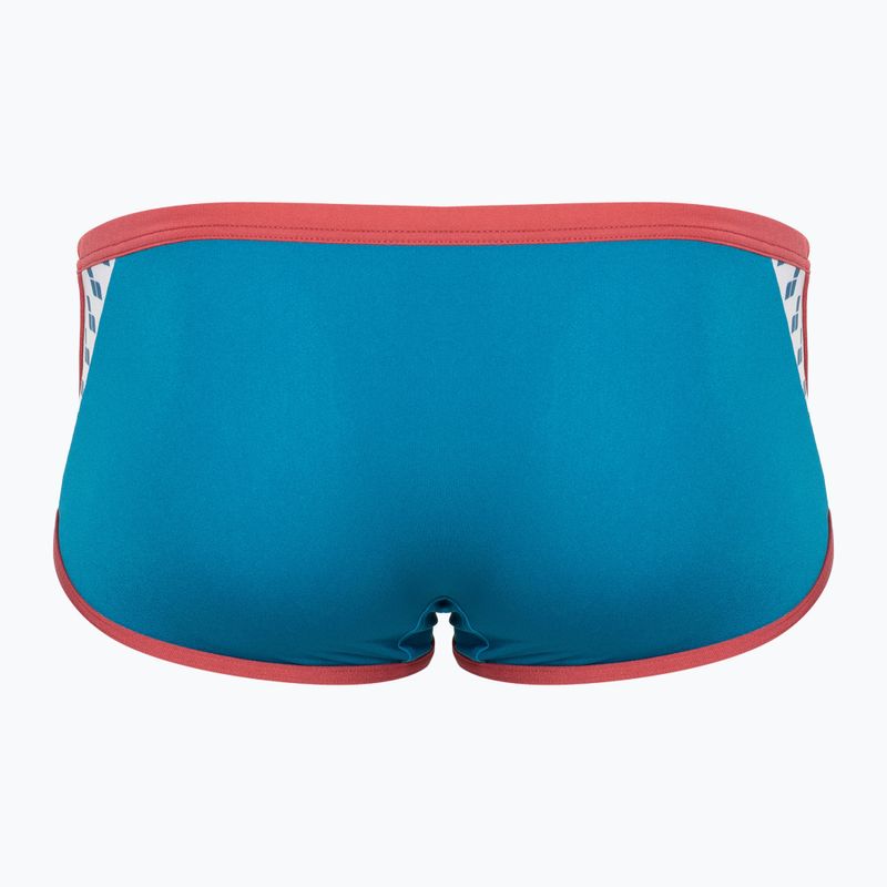Pánské plavecké boxerky arena Icons Swim Low Waist Short Solid blue cosmo/astro red 2