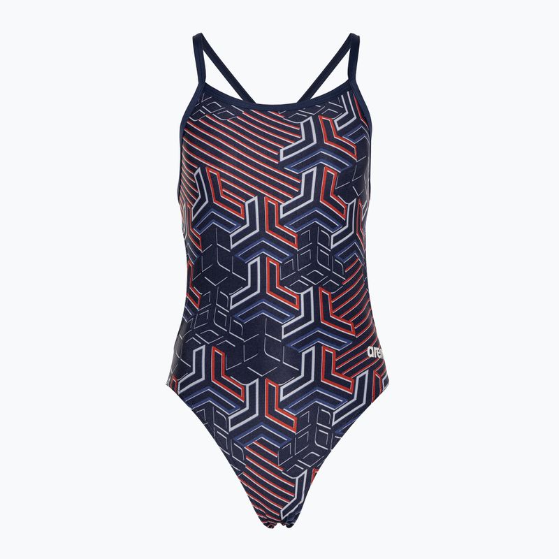 Dámské jednodílné plavky arena Kikko Pro Swimsuit Challenge Back navy/team redwhiteblue