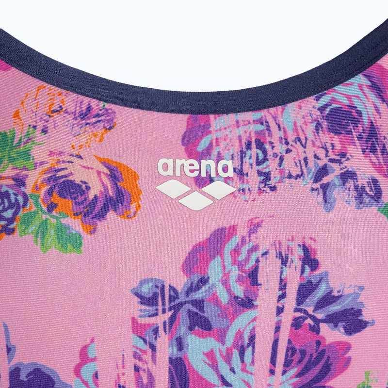 Dámské jednodílné plavky arena Rose Texture Swimsuit Xcross Back multi pink/navy 3