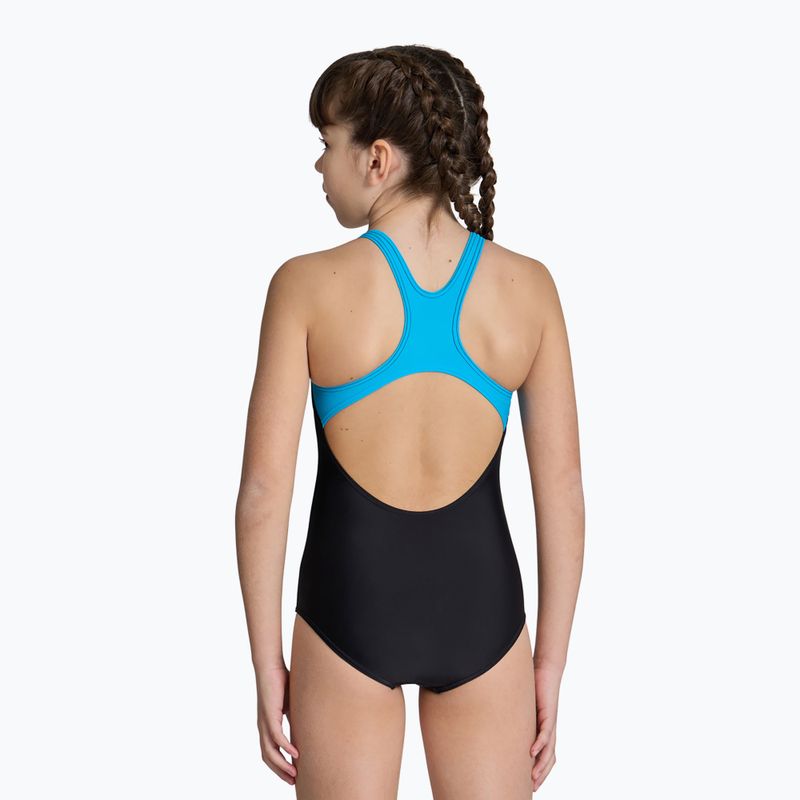 Dětské jednodílné plavky arena Multi Pixels New Swim Pro Back černá/tyrkysová 4