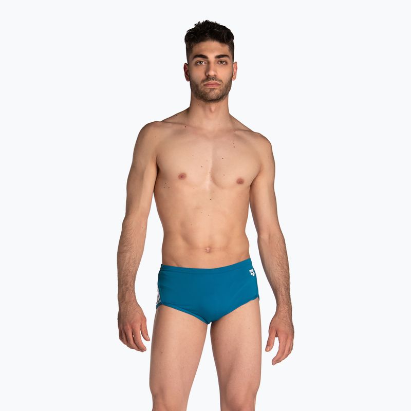 Pánské plavecké boxerky arena Planet Swim Low Waist Short blue cosmo/white multi 3