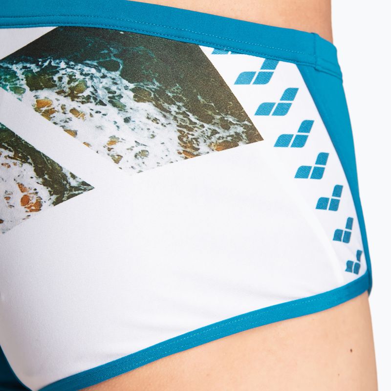 Pánské plavecké boxerky arena Planet Swim Low Waist Short blue cosmo/white multi 6