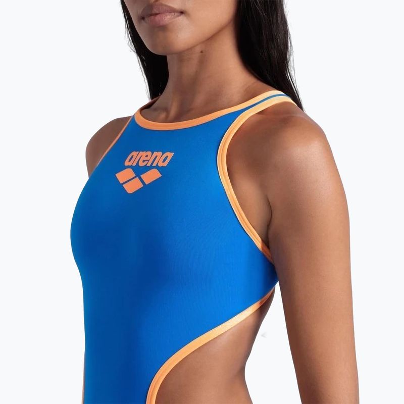 Dámské jednodílné plavky  arena One Biglogo One Piece blue river/fluo orange 4