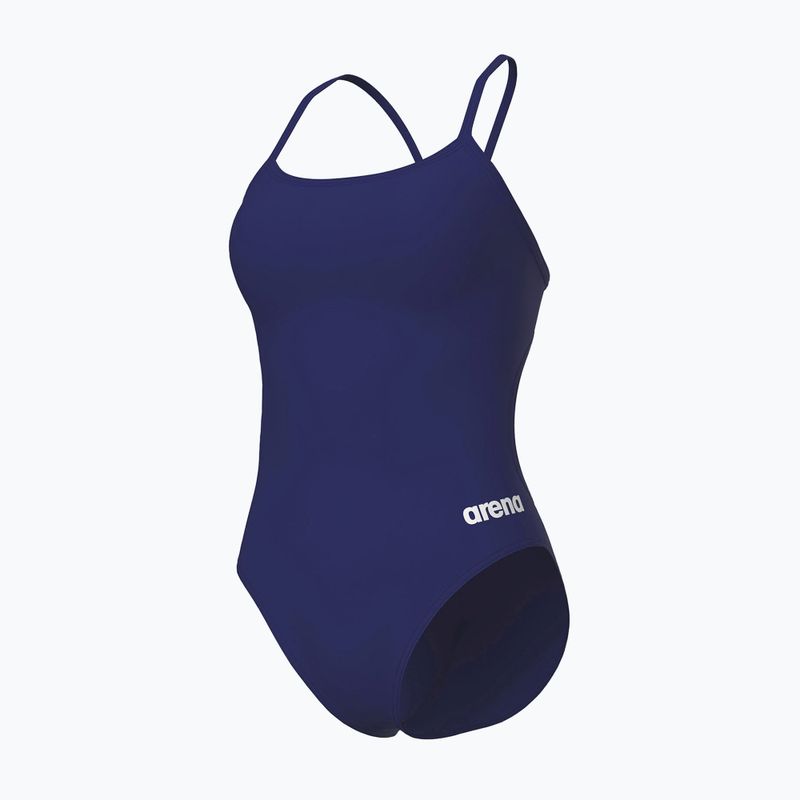 Dámské jednodílné plavky arena Lace Back Solid navy/white 4