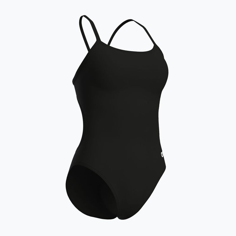 Dámské jednodílné plavky arena Lace Back Solid black/white 3