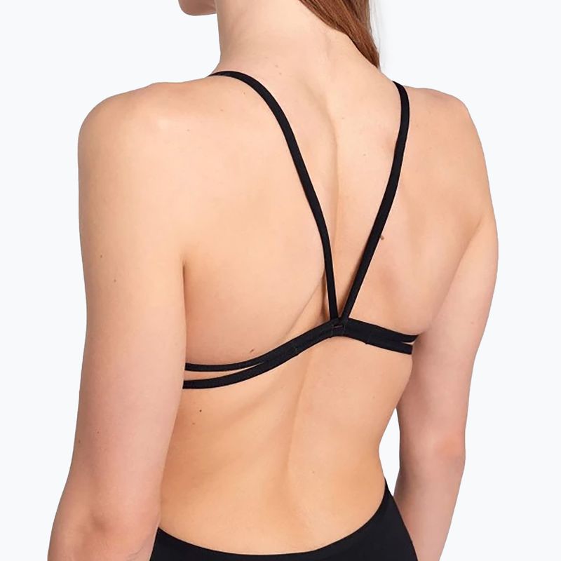 Dámské jednodílné plavky arena Lace Back Solid black/white 8
