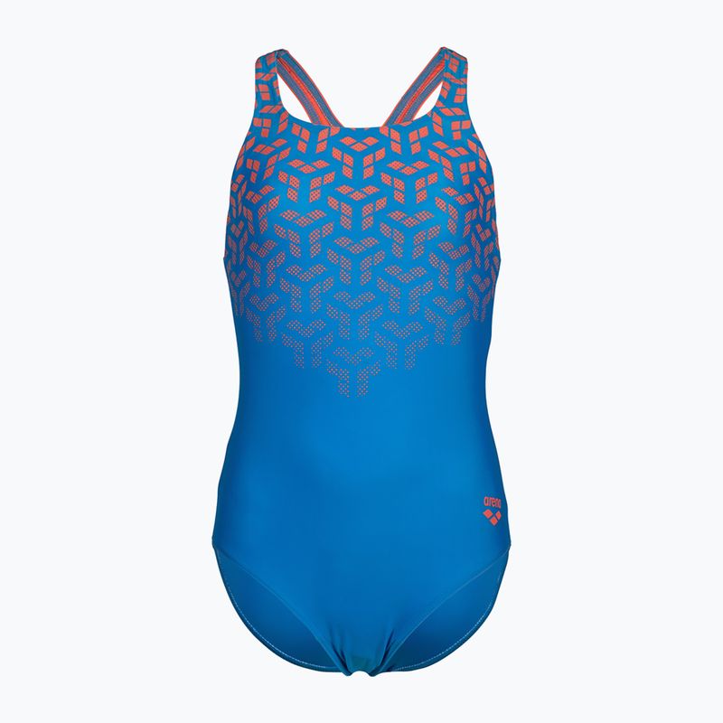 Dětské jednodílné plavky arena Kikko V Swim Pro Back blue china/calypso coral