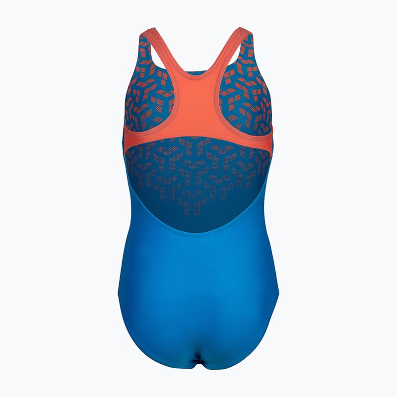 Dětské jednodílné plavky arena Kikko V Swim Pro Back blue china/calypso coral 3