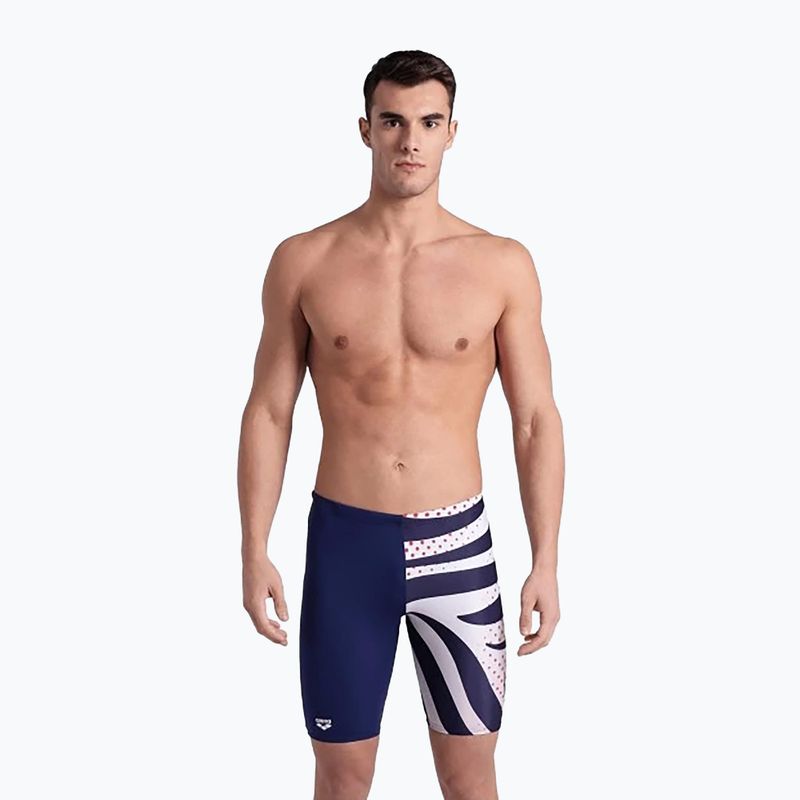 Pánské plavky arena Multi Stripes Swim Jammer navy/white multi 5