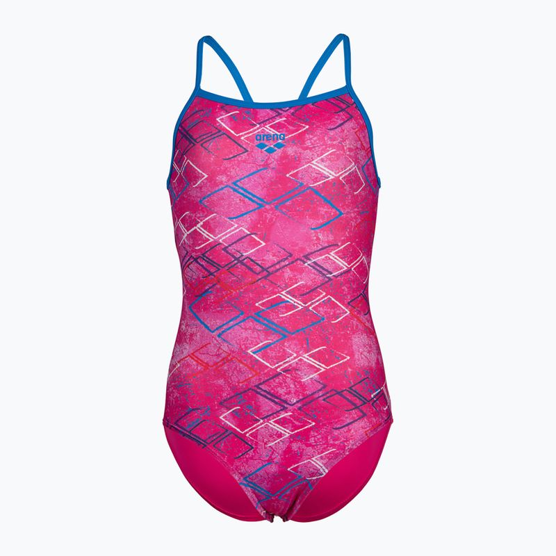 Arena Daly Light Drop Back freak rose/blue china dětské jednodílné plavky