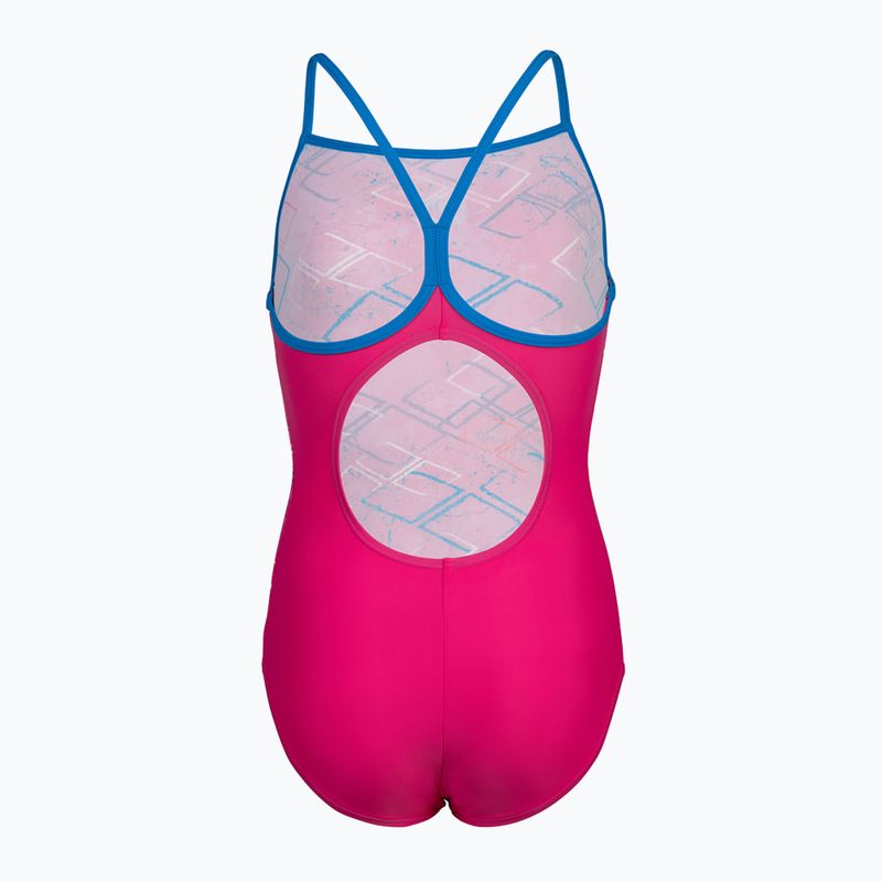 Arena Daly Light Drop Back freak rose/blue china dětské jednodílné plavky 3