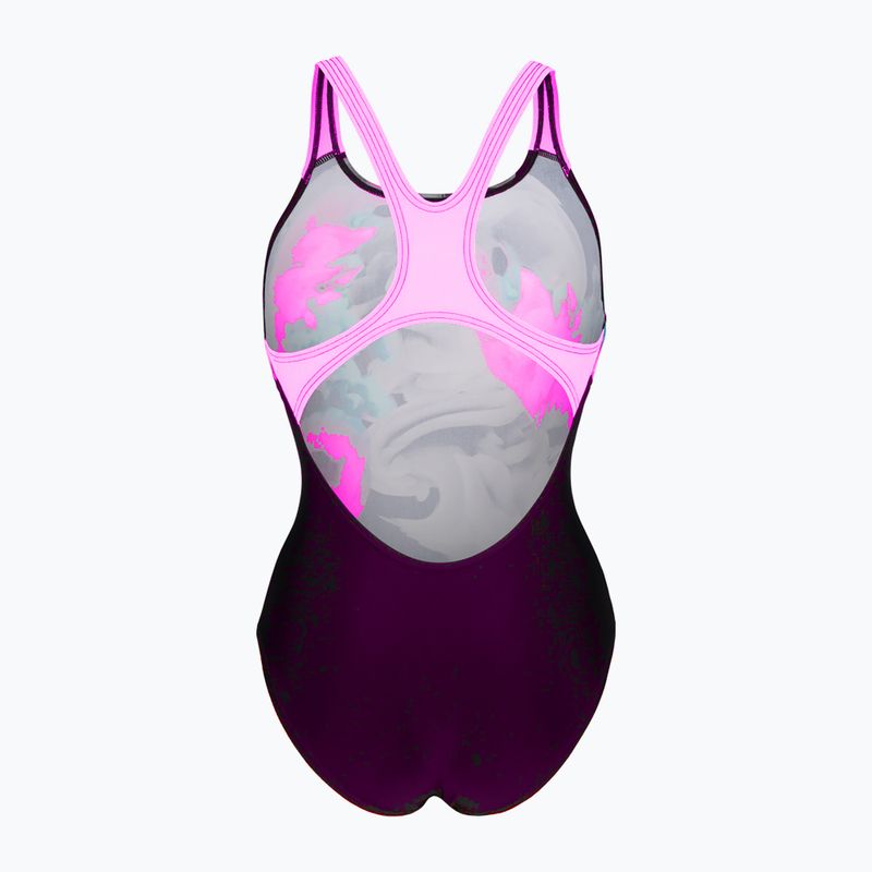 Dámské jednodílné plavky  arena Imaginary Swim Pro Back black/shocking pink/multi 2
