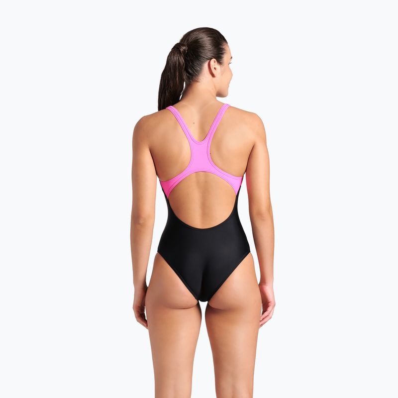 Dámské jednodílné plavky  arena Imaginary Swim Pro Back black/shocking pink/multi 7