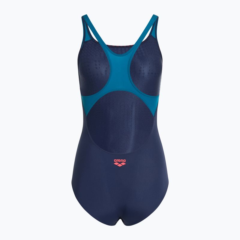 Dámské jednodílné plavky  arena Foggy Dots Swim Pro Back navy / blue cosmo 2