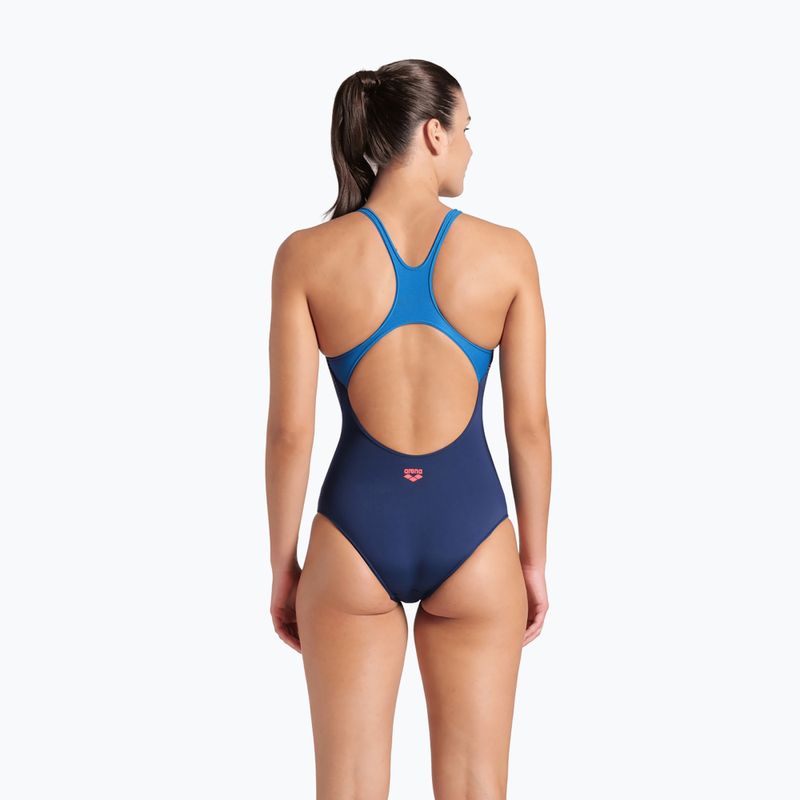 Dámské jednodílné plavky  arena Foggy Dots Swim Pro Back navy / blue cosmo 3