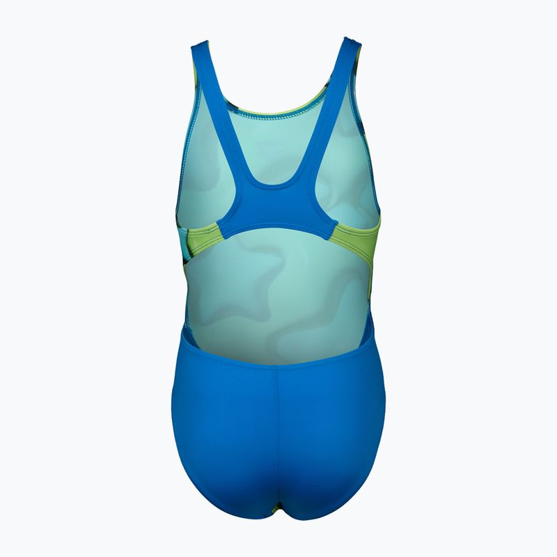 Dětské jednodílné plavky arena Star Shaped Swim Tech L blue river/soft green/multi 2