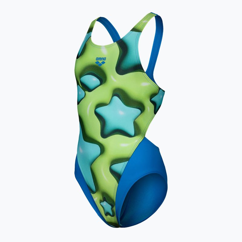 Dětské jednodílné plavky arena Star Shaped Swim Tech L blue river/soft green/multi 3