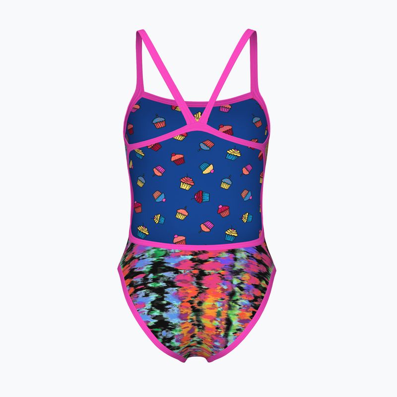 Dámské jednodílné plavky  arena Reversible Swimsuit Challenge Back royal multi/shocking pink 4