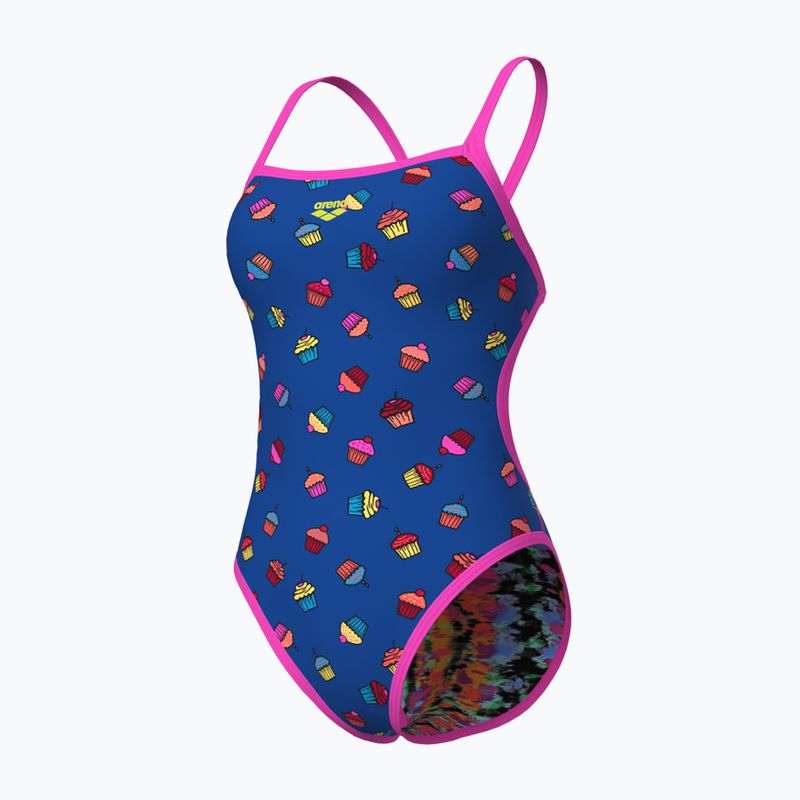 Dámské jednodílné plavky  arena Reversible Swimsuit Challenge Back royal multi/shocking pink 5