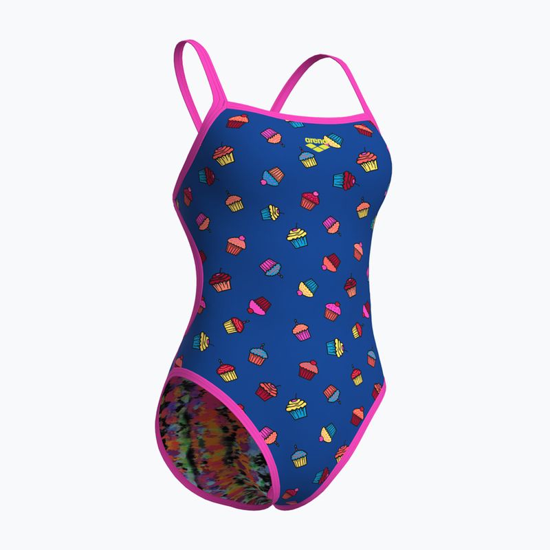 Dámské jednodílné plavky  arena Reversible Swimsuit Challenge Back royal multi/shocking pink 6
