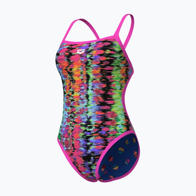 Dámské jednodílné plavky  arena Reversible Swimsuit Challenge Back royal multi/shocking pink 7