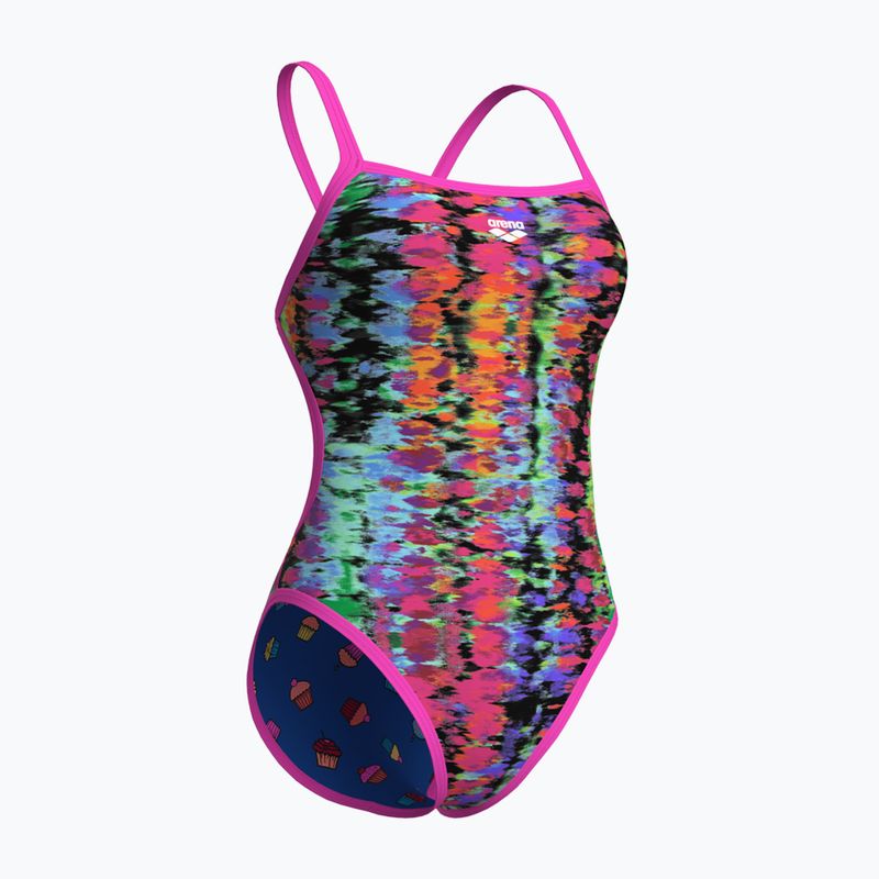 Dámské jednodílné plavky  arena Reversible Swimsuit Challenge Back royal multi/shocking pink 8