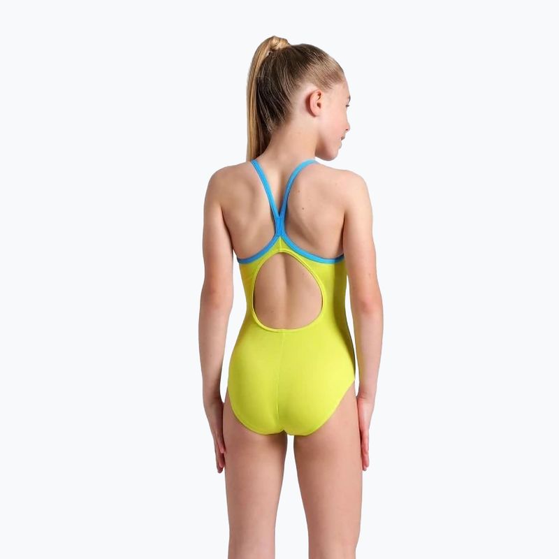 Dětské jednodílné plavky arena Star Graphic Lightdrop Back soft green / turquoise 6