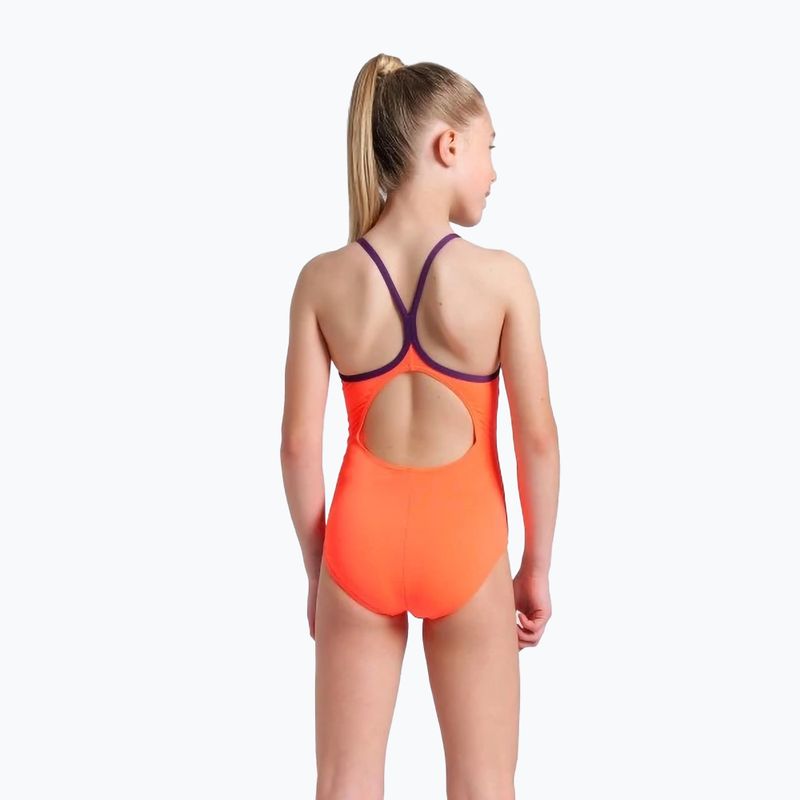 Dětské jednodílné plavky arena Star Graphic Lightdrop Back bright coral / plum 3