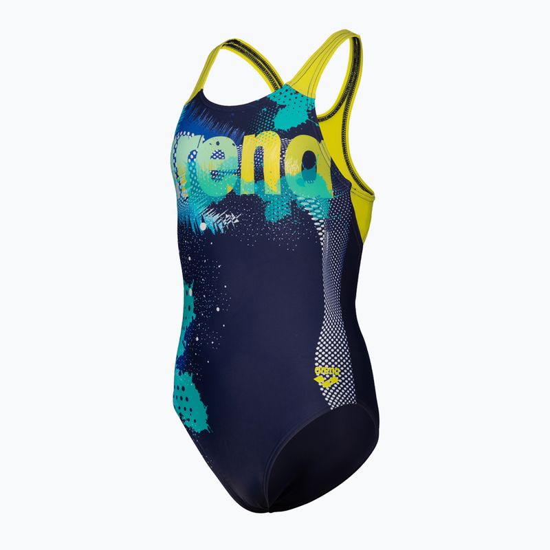 Dětské jednodílné plavky arena Light Tricks Swim Pro Back navy/soft green/multi 3